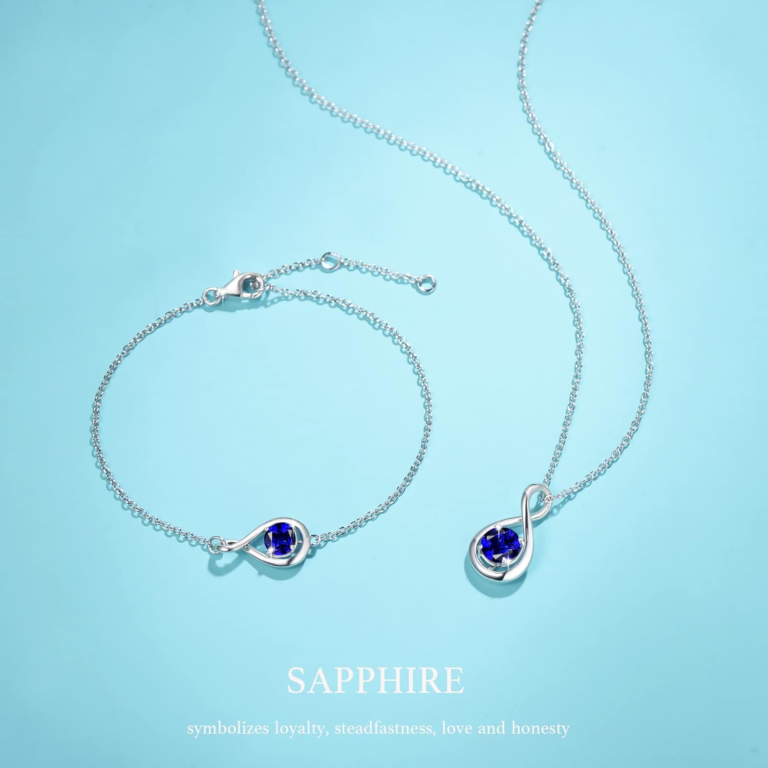 Love Bracelet 925 Sterling Silver Infinity Birthstone Bracelets for Women Fine Jewelry Birthday Christmas Gifts for Her Mom Wife, Chain Length 6.7"+1.2" Extend