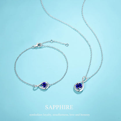 Love Bracelet 925 Sterling Silver Infinity Birthstone Bracelets for Women Fine Jewelry Birthday Christmas Gifts for Her Mom Wife, Chain Length 6.7"+1.2" Extend