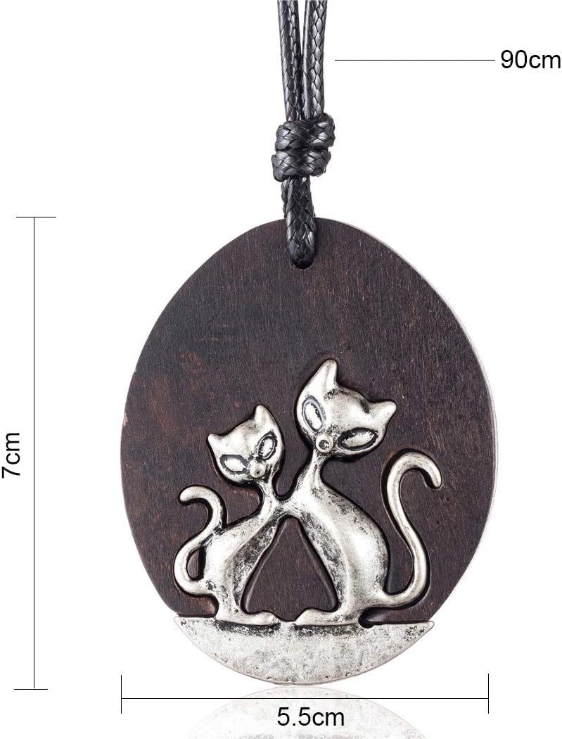 Hotsale Handmade Women Long Necklaces Jewelry Black Sandalwood Vintage Statement Necklace for Women