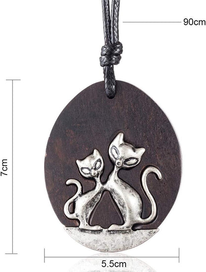 Hotsale Handmade Women Long Necklaces Jewelry Black Sandalwood Vintage Statement Necklace for Women