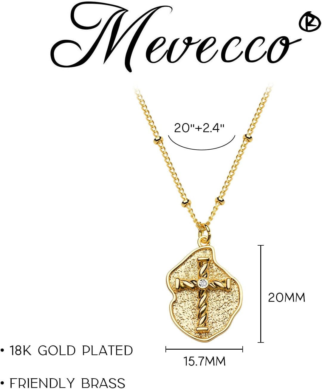 Dainty Gold Cross Necklace for Women - 18K Gold Plated Delicate Minimalist Cubic Zircon Cross Necklaces Cute Faith/Crucifix Jewelry Gift