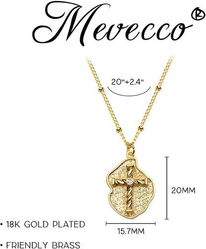 Dainty Gold Cross Necklace for Women - 18K Gold Plated Delicate Minimalist Cubic Zircon Cross Necklaces Cute Faith/Crucifix Jewelry Gift
