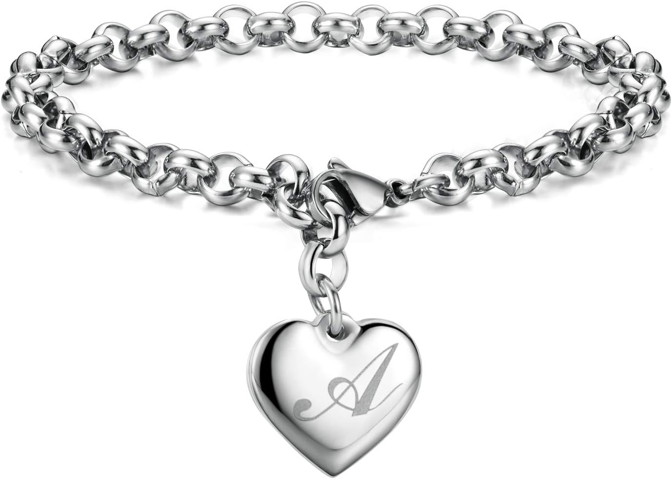 Birthday Gifts for Women Initial Charm Bracelets for Women Letters Alphabet Heart Bracelet for Women