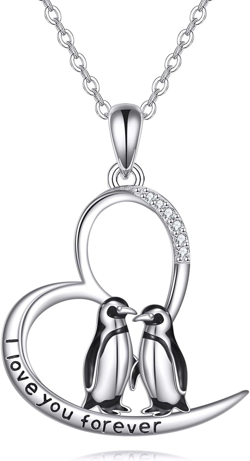 925 Sterling Silver Penguin Pendant Necklace