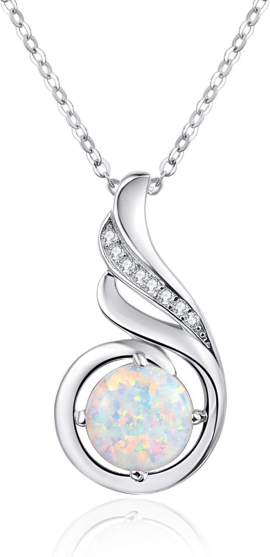 Birthstone Gemstone Necklaces for Women 925 Sterling Silver Dainty Pendant Jewelry Valentines Mothers Day Christmas Birthday Gifts for Mom Girlfriend Wife Daughter