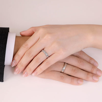 925 Sterling Silver Adjustable Matching Couple Rings– Set of 2