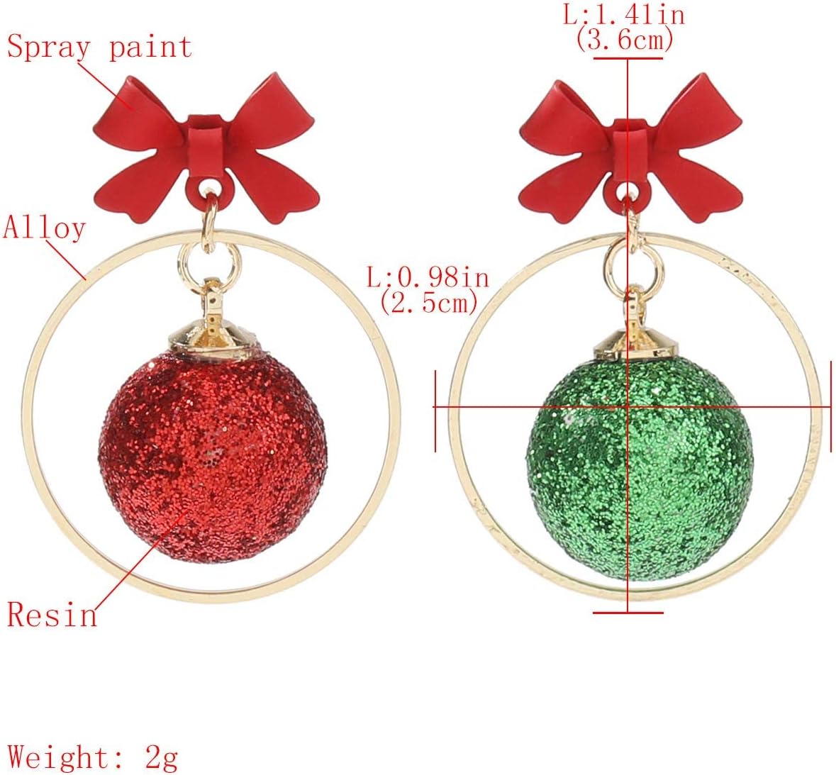 Christmas Earrings for Women - Christmas Ball, Christmas Tree, Green Leaf, Knit Earrings Holiday Jewelry