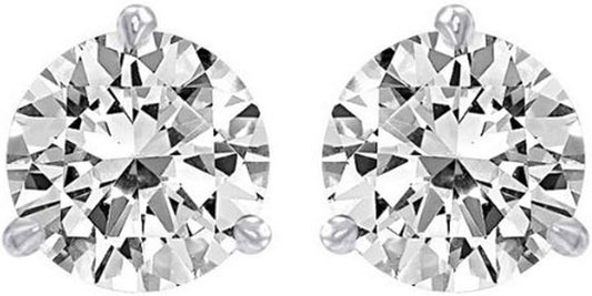 1.5 Carat Solitaire Diamond Stud Earrings round Brilliant Shape 3 Prong Screw Back (I-J Color, VS1-VS2 Clarity)