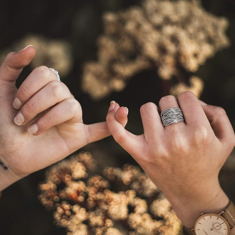 2 Tone Intertwined Crossover Statement Ring Fashion Chunky Band Rings for Women Black Gold Silver Rose Gold Plated Wide Index Finger Rings Costume Jewelry