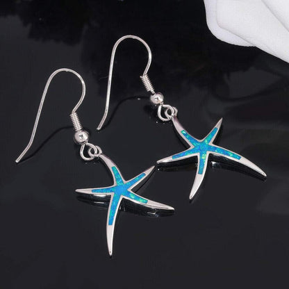 Dangle Drop Earrings for Women Girls 18K Gold Plated Opal Earrings Sea Jewelry Ocean Earrings