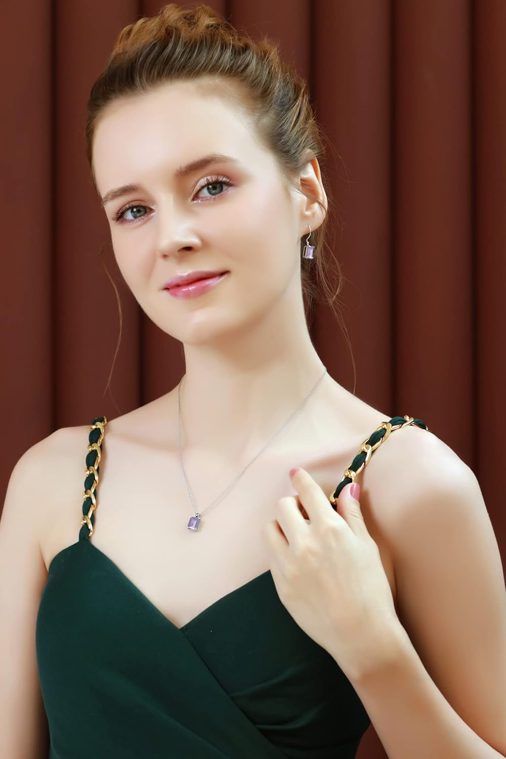 Sterling Silver Genuine, Created or Simulated Gemstone Octagon-Cut Solitaire Pendant Necklace