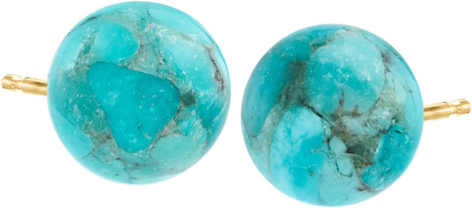 Gemstone Stud Earrings in 14Kt Yellow Gold