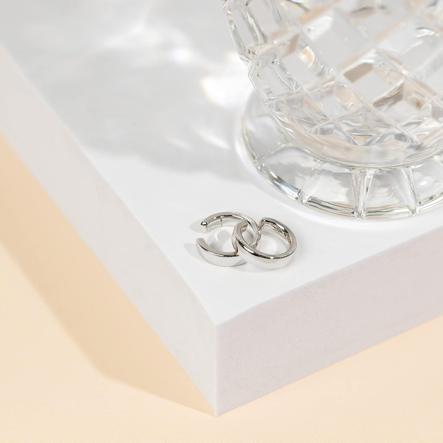 14K Gold Plated 925 Sterling Silver round Huggie Ear Cuff Gold Earrings for Women | Clip on Cartilage Cuff Earrings