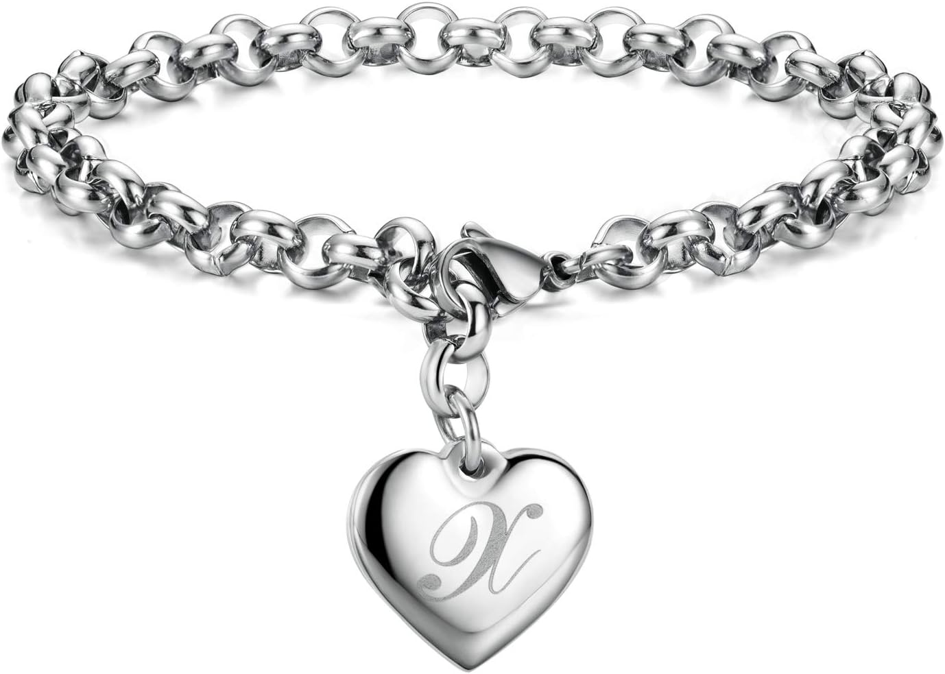 Birthday Gifts for Women Initial Charm Bracelets for Women Letters Alphabet Heart Bracelet for Women