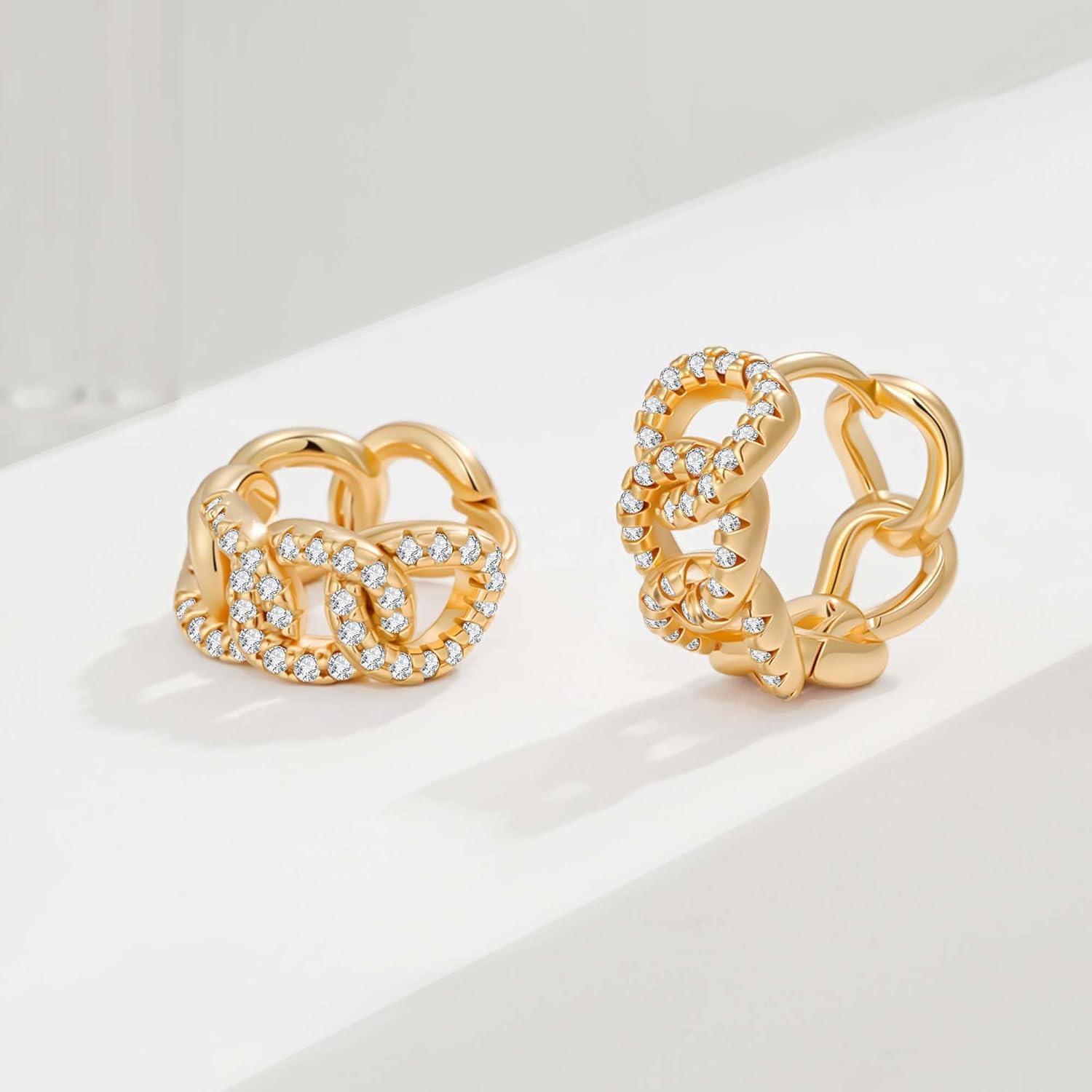 Cubic Zirconia Huggie Earrings 14K Gold Plated Tiny Earrings Small Huggie Hoop Earrings Simple Lightweight Hoops Gift for Women