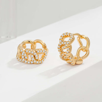 Cubic Zirconia Huggie Earrings 14K Gold Plated Tiny Earrings Small Huggie Hoop Earrings Simple Lightweight Hoops Gift for Women