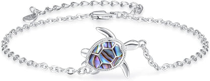 Sea Turtle Bracelet for Women 925 Sterling Silver Turtle Bracelet Adjustable Ocean Beach Bracelet Sea Turtle Jewelry Gifts