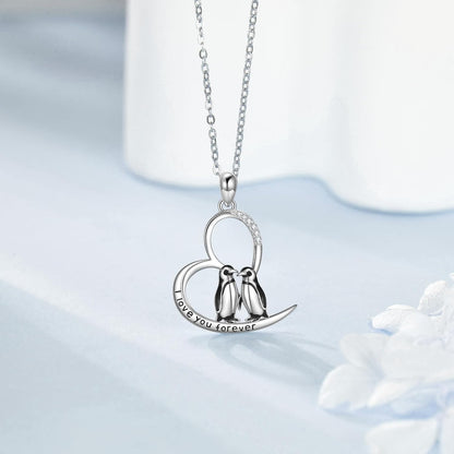925 Sterling Silver Penguin Pendant Necklace