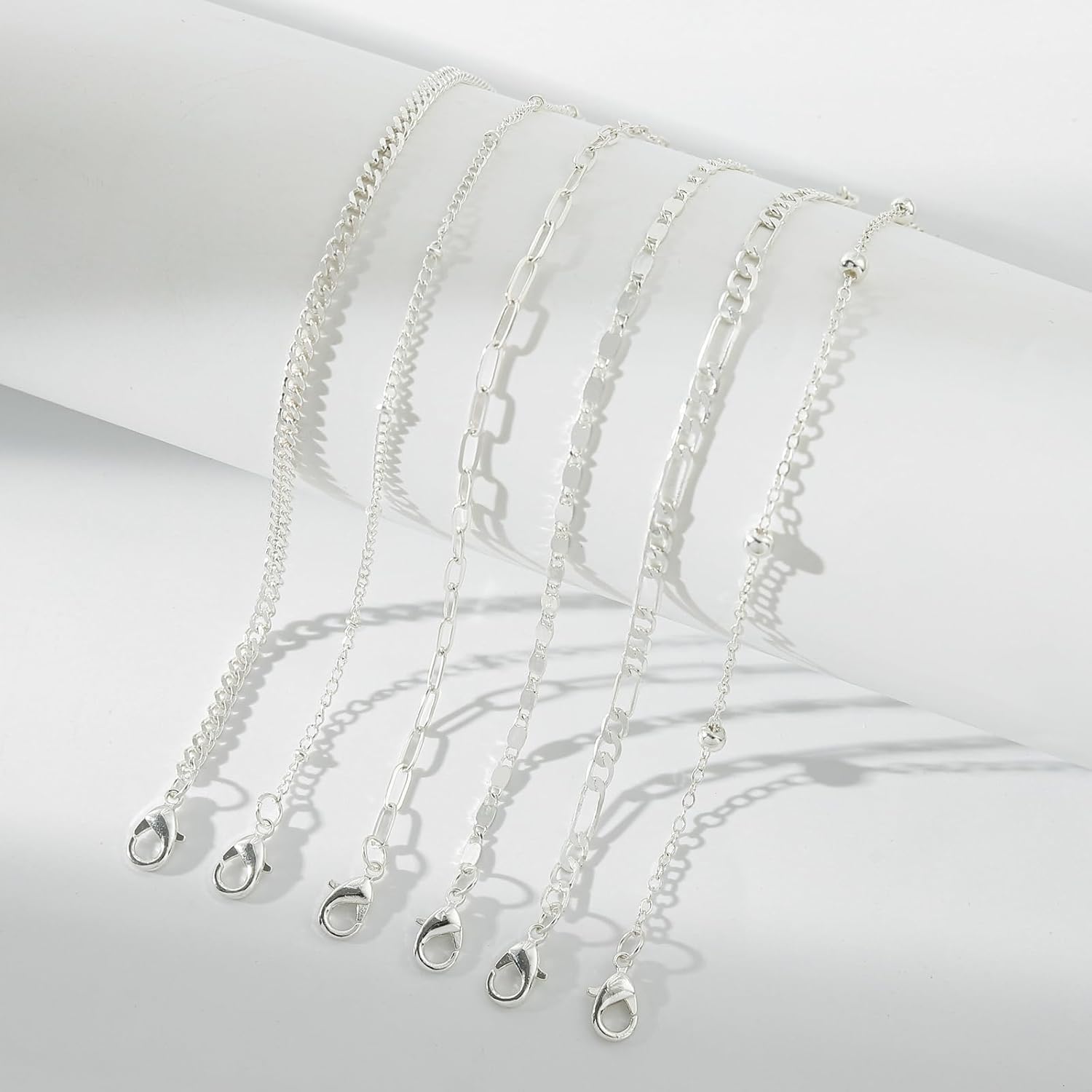 12Pcs Summer Beach Anklets for Women Waterproof Gold Silver Chain Ankle Bracelets Cute Women'S Foot Anklet Set 7.9-10.5 Inch Adjustable