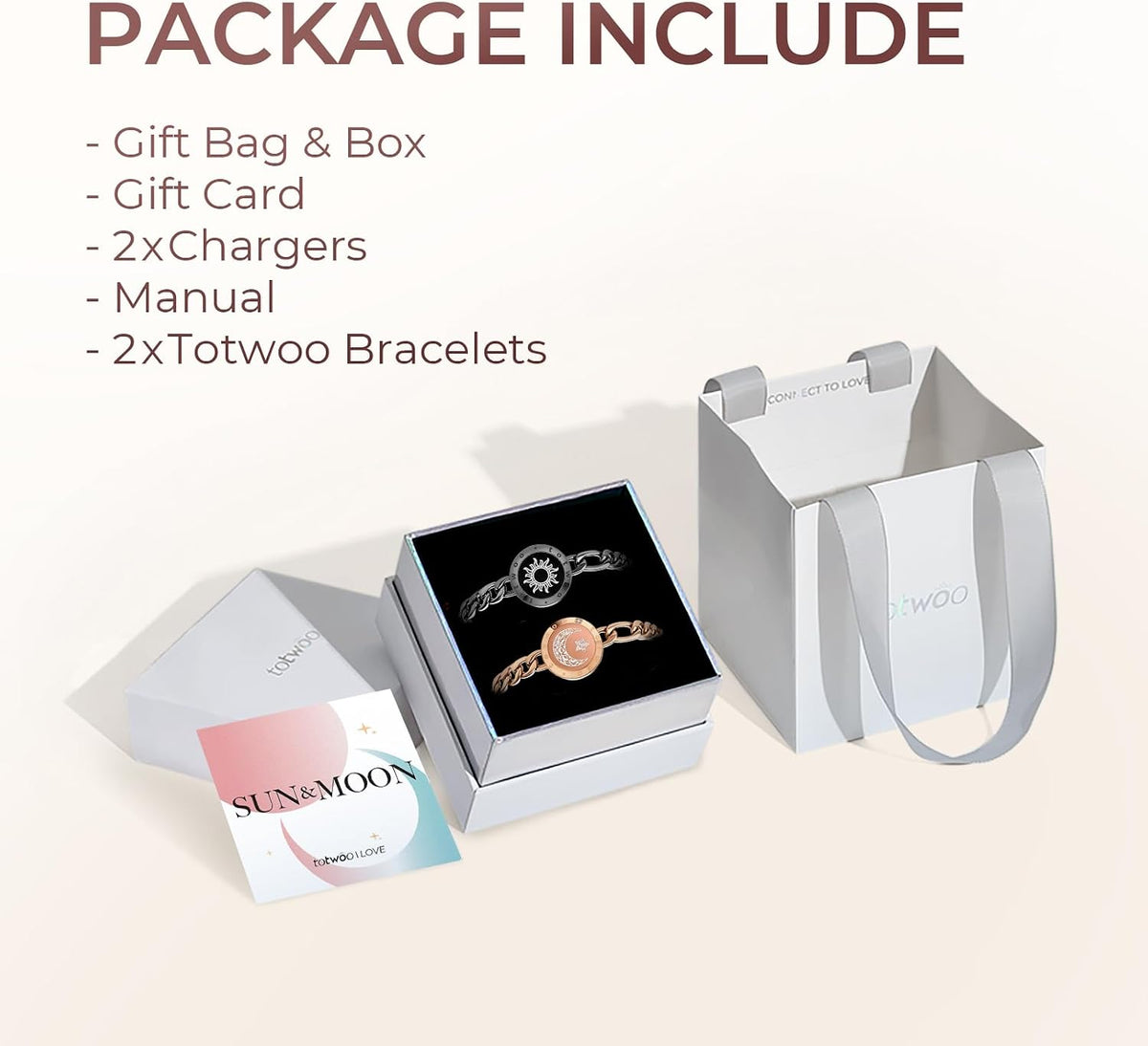 TOTWOO Sun & Moon Smart Touch Couple Bracelets