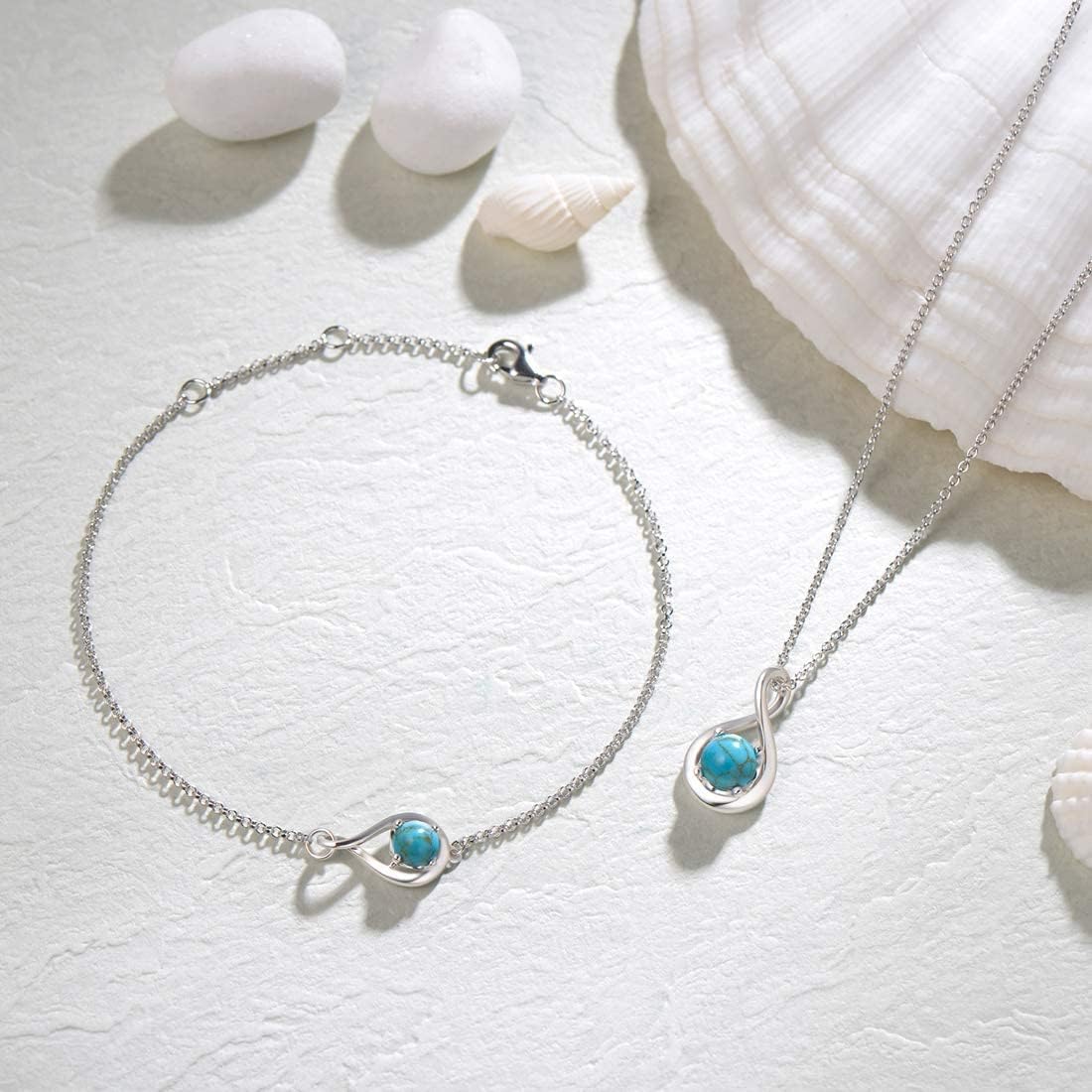 Love Bracelet 925 Sterling Silver Infinity Birthstone Bracelets for Women Fine Jewelry Birthday Christmas Gifts for Her Mom Wife, Chain Length 6.7"+1.2" Extend
