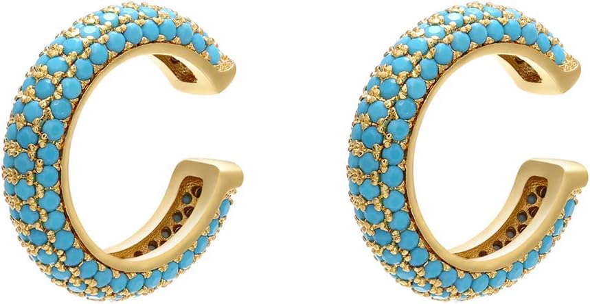 Ear Cuffs for Women - CZ Paved Hoop Conch Cuff Earrings for Men - Sparkle Rhinestones Clip on Wrap Earrings Non Pierced