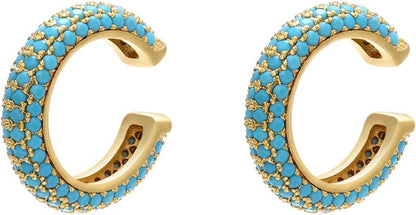 Ear Cuffs for Women - CZ Paved Hoop Conch Cuff Earrings for Men - Sparkle Rhinestones Clip on Wrap Earrings Non Pierced