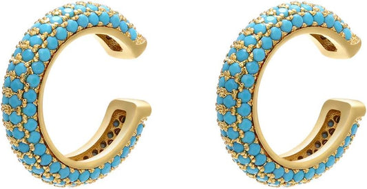 Ear Cuffs for Women - CZ Paved Hoop Conch Cuff Earrings for Men - Sparkle Rhinestones Clip on Wrap Earrings Non Pierced