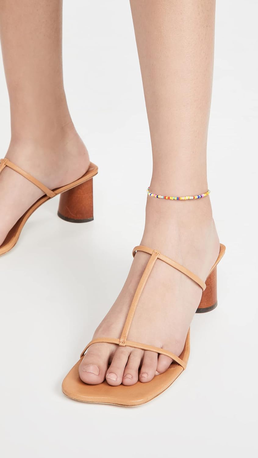 8Pcs Handmade Beaded Anklets for Women Boho Colorful Beads Ankle Bracelets Adjustable Foot Anklet Set