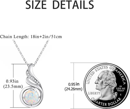 Birthstone Gemstone Necklaces for Women 925 Sterling Silver Dainty Pendant Jewelry Valentines Mothers Day Christmas Birthday Gifts for Mom Girlfriend Wife Daughter