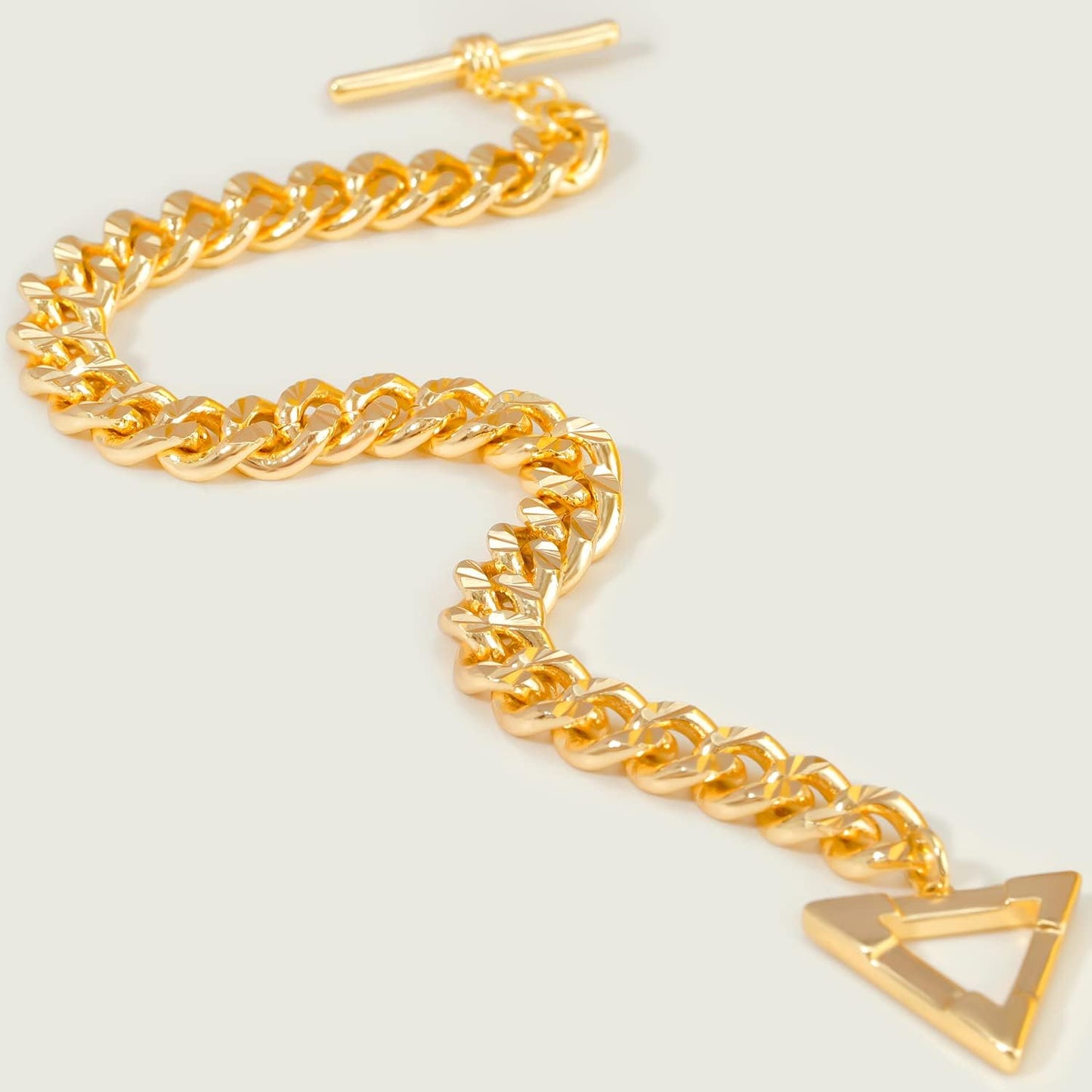 Gold Cuban Link Bracelets for Women,18K Gold Plated Delicate Handmade Wide Chain Bracelet for Her Fashion Jewelry