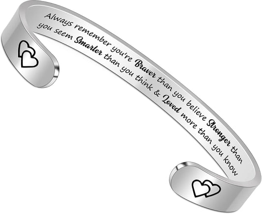 Bracelets for Women Mothers Day Bracelet Gifts from Daughter Inspirational Gifts for Women Graduation Gifts for Her Motivational Birthday Cuff Bangle Friendship Personalized Mantra Jewelry…