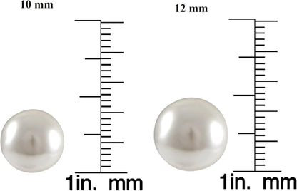 Rhodium or Gold Finish Faux Pearls Clip-On Stud Earrings
