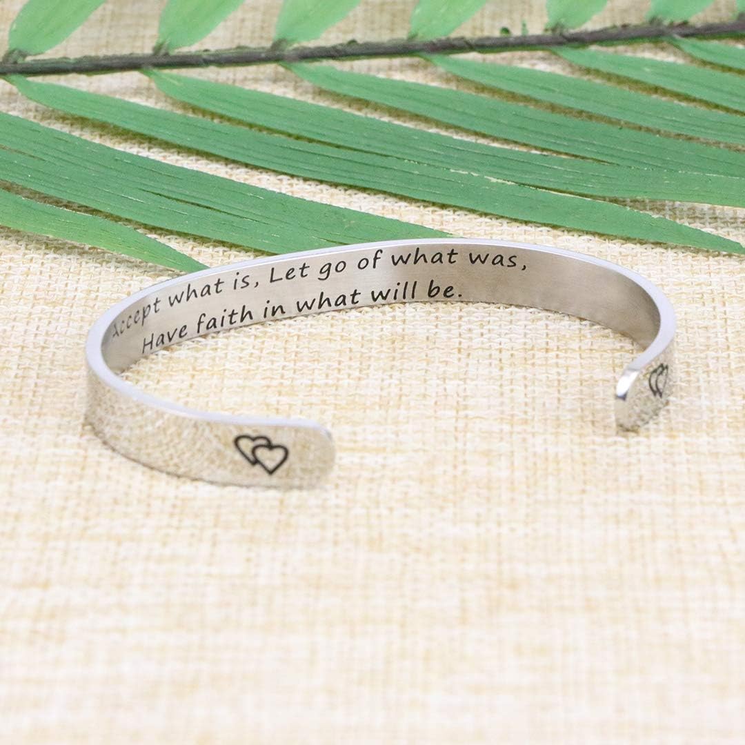 Christian Bracelets for Women Inspirational Encouragement Gift Accept What Is, Let Go of What Was, Have Faith in What Will Be