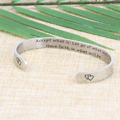 Christian Bracelets for Women Inspirational Encouragement Gift Accept What Is, Let Go of What Was, Have Faith in What Will Be
