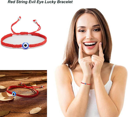 16 Set Evil Eye String Kabbalah Bracelets 7 Knots Bracelets Adjustable Hand-Woven Red Rope Cord Thread Braided Bracelet Protection Lucky Amulet Bracelet for Women Men