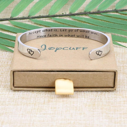 Christian Bracelets for Women Inspirational Encouragement Gift Accept What Is, Let Go of What Was, Have Faith in What Will Be