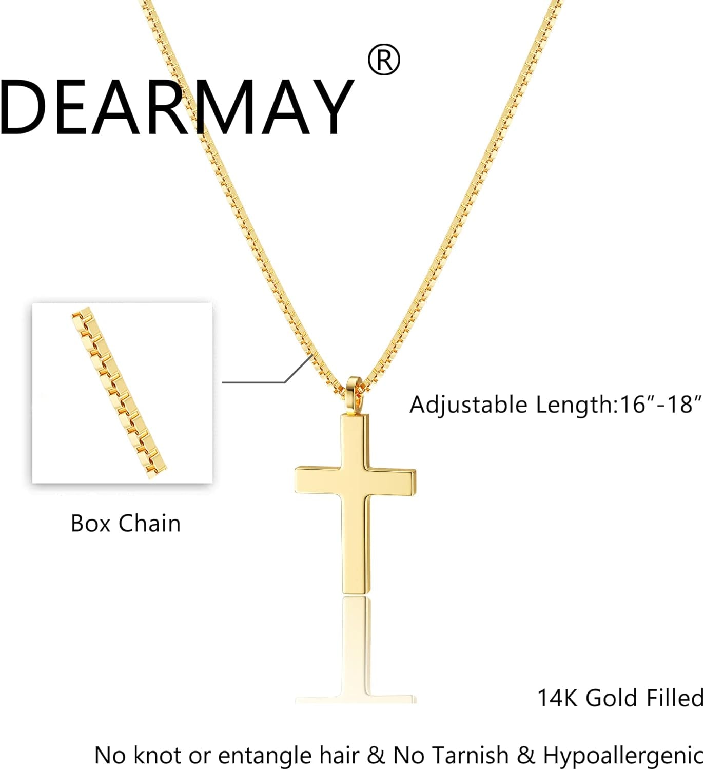 Dainty Cross Necklace for Women, Dainty 14K Gold Filled/Silver Cross Necklaces F