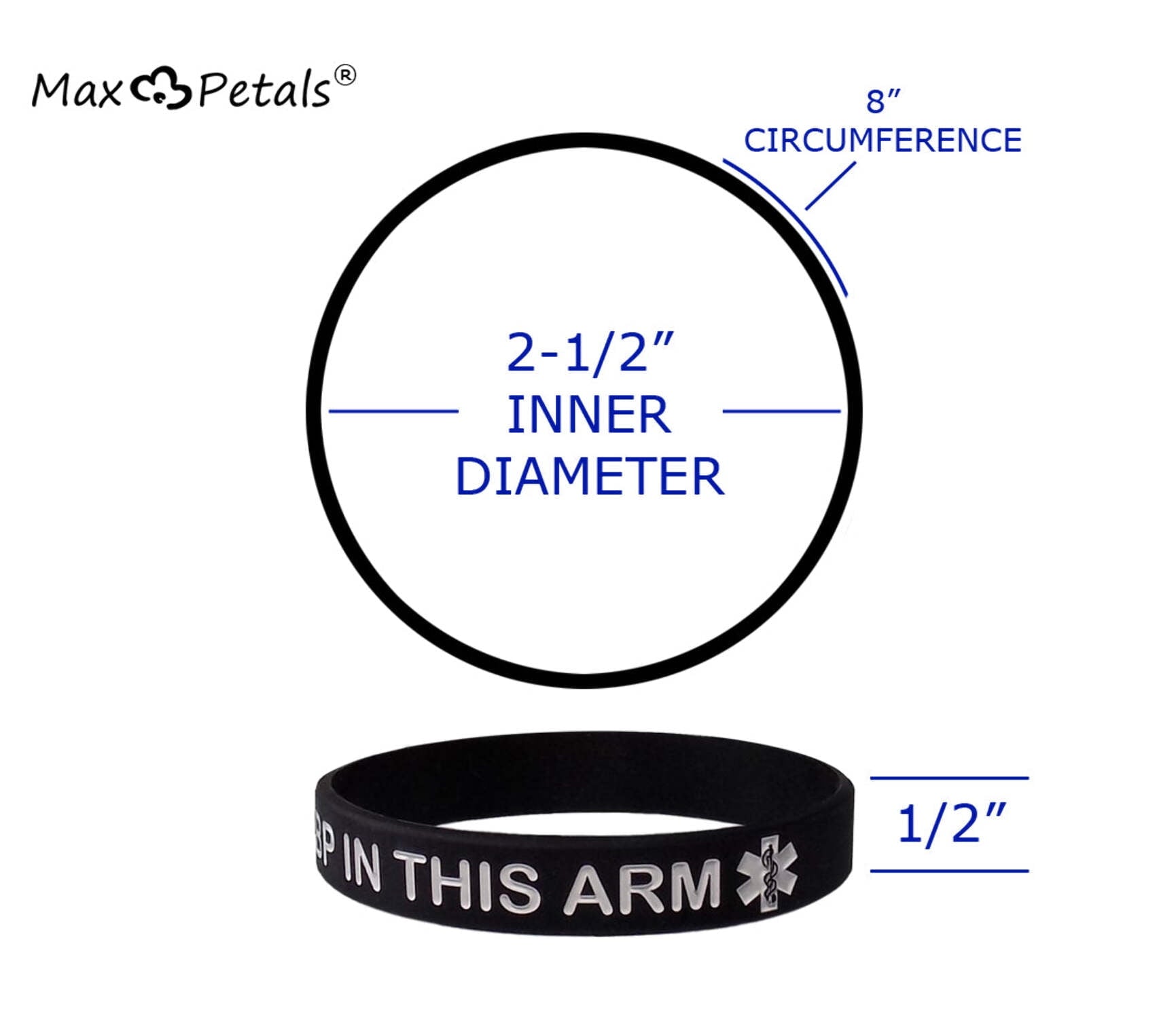 4 PACK - Lymphedema Alert "NO NEEDLES or BP THIS ARM" Wristbands