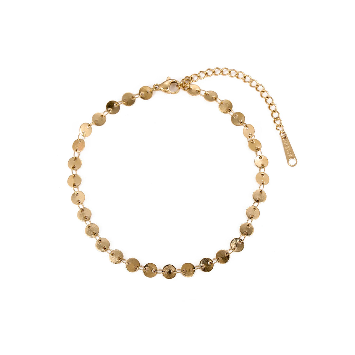 Popular Vintage Bracelet 18K Gold Plated Chain Stainless Steel Waterproof Handmade Disc round Bracelet for Women