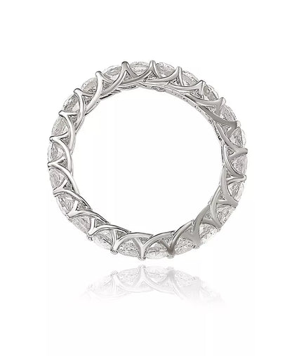Suzy Levian White Cubic Zirconia in Sterling Silver Eternity Band