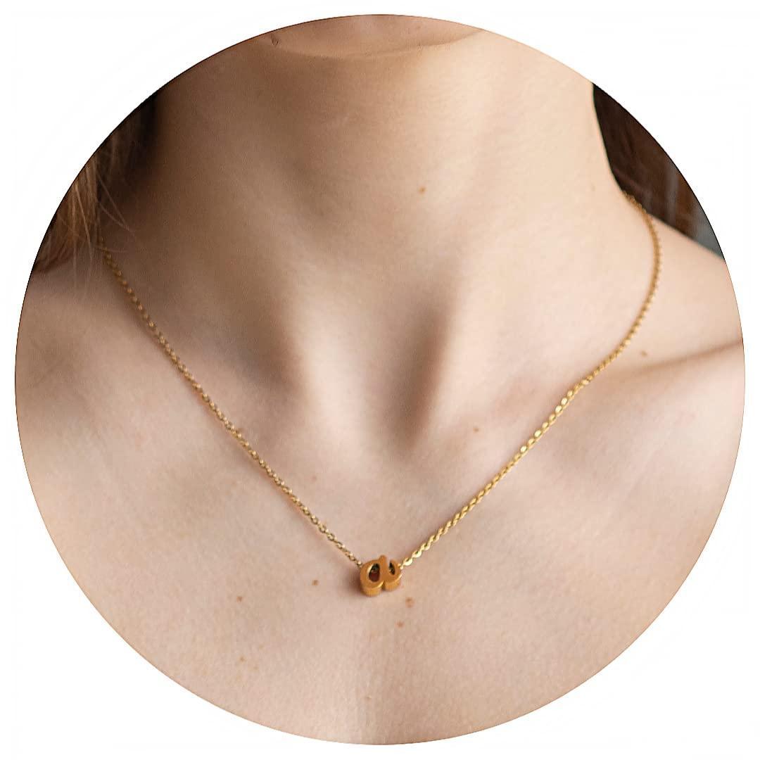 SIGONNA Initial Necklaces for Women 18K Gold Plated Pendant Chain Personalized Letter Necklace a Z Dainty Gold Choker Necklaces Necklaces for Teen Girls Girls Womens Necklaces
