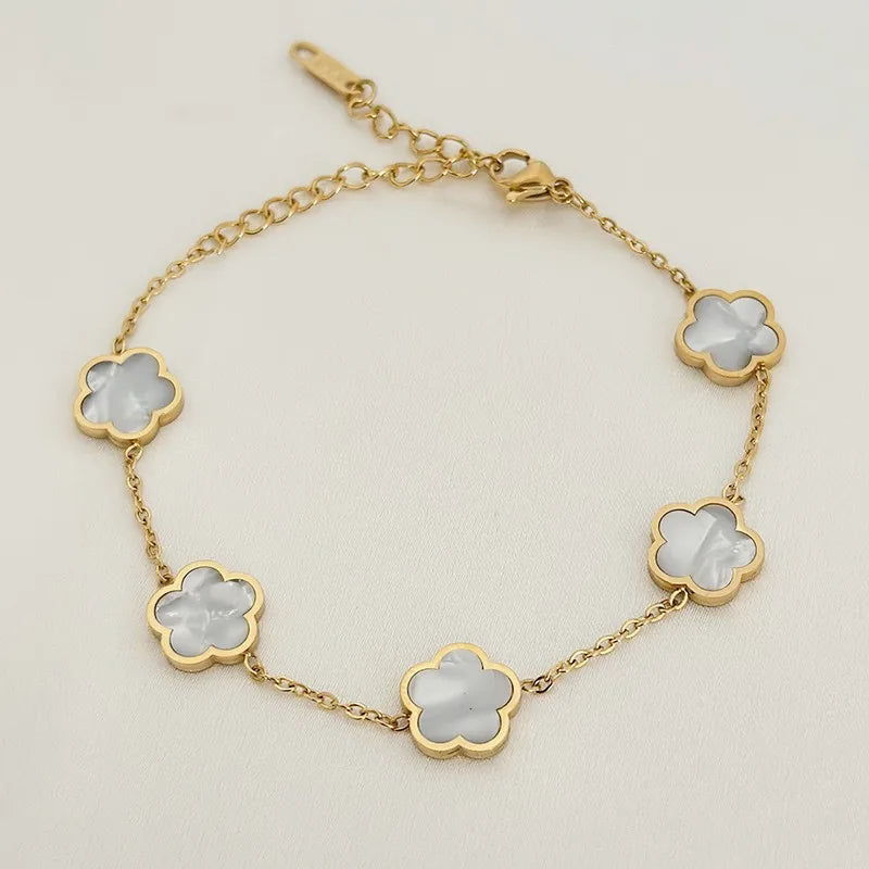 Premium Stainless Steel Jewelry Kpop Stainless Steel Bracelets for Women Clover Bracelet for Girls Women'S Hand Bracelets Charm