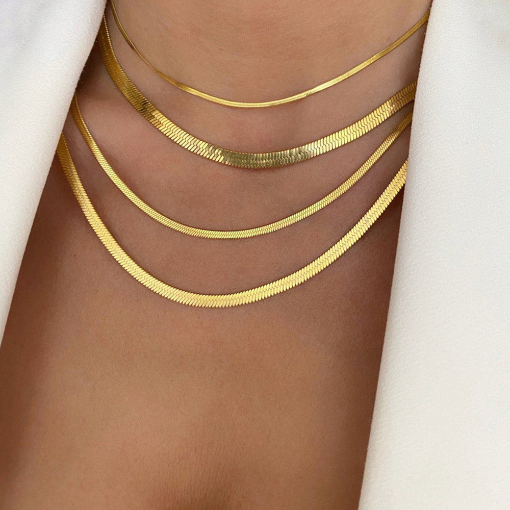 Elegant Herringbone Chain Necklace