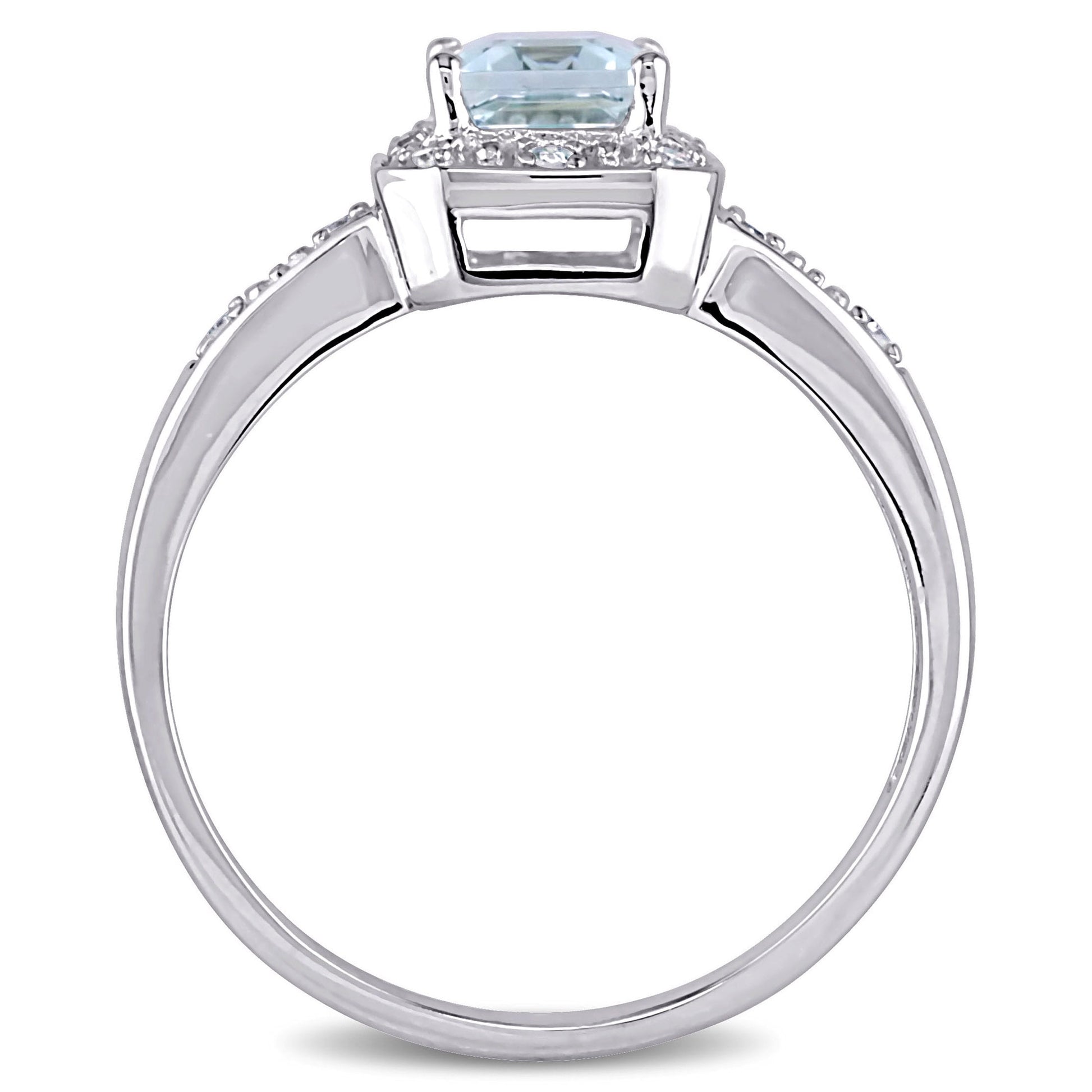 Women'S Aquamarine 10K White Gold Ring