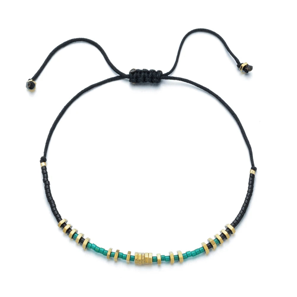 Trendy Miyuki Seed Beaded Bracelets Metal Friendship Bracelets Adjustable Wrap Bracelet Charms Boho Bracelet Bangles