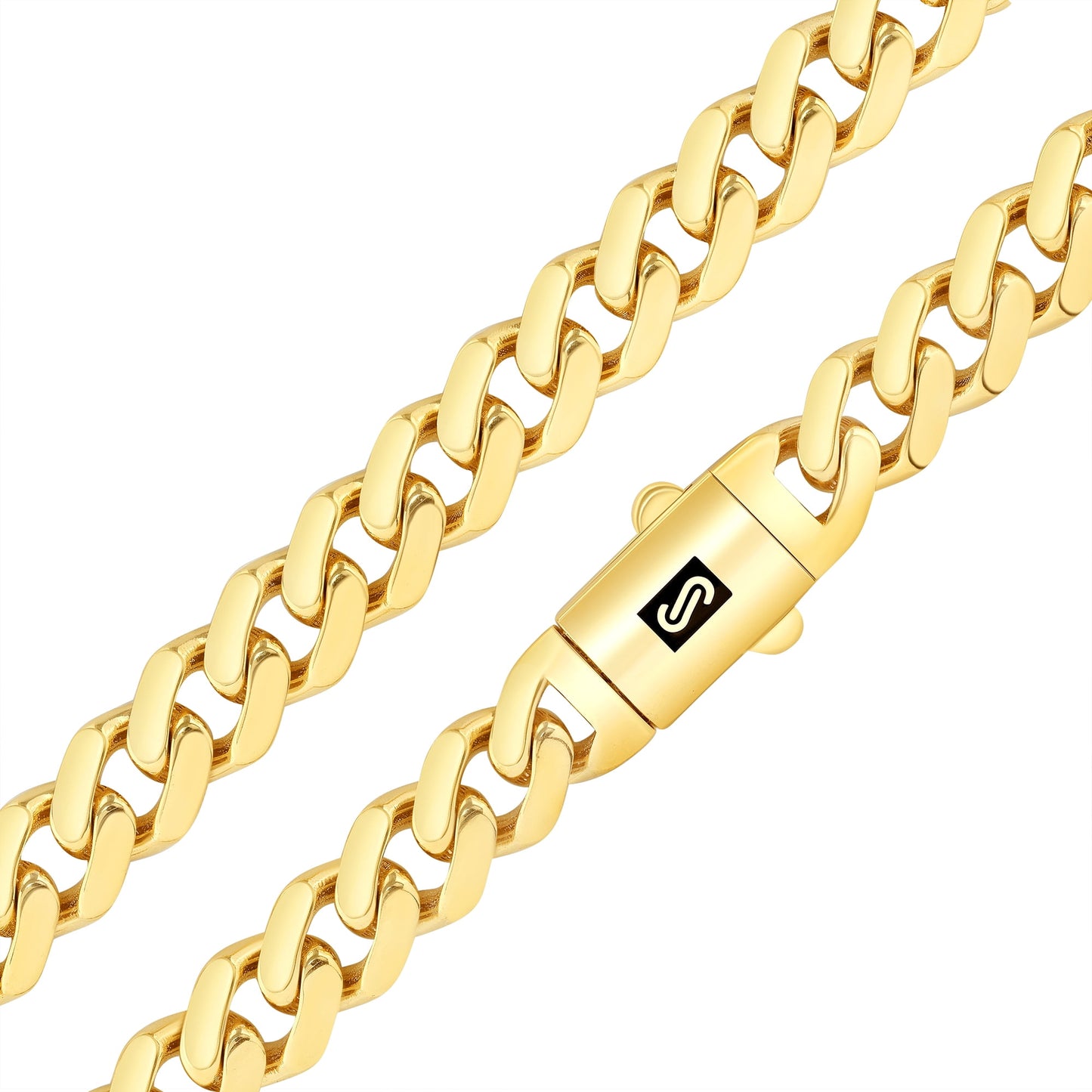 14K Real Yellow Gold Royal Monaco 7.5Mm Miami Cuban Link Bracelet (7"-9") Italian Jewelry for Men & Women