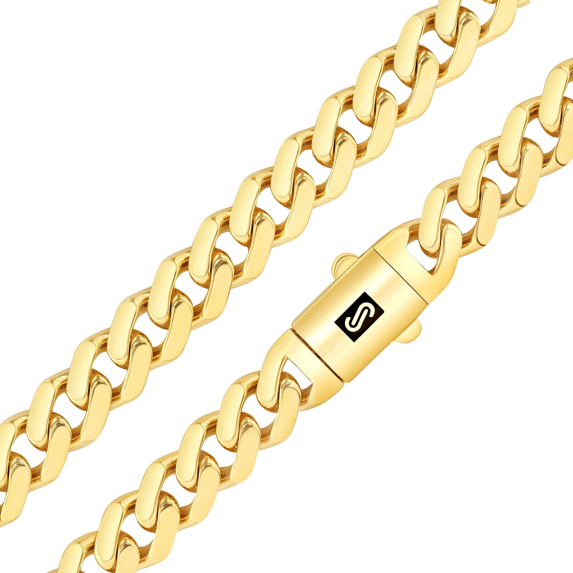 14K Real Yellow Gold Royal Monaco 7.5Mm Miami Cuban Link Bracelet (7"-9") Italian Jewelry for Men & Women