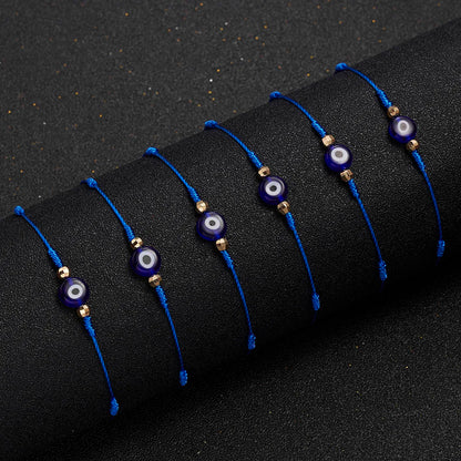 6Pcs/Set Handmade Turkish Lucky Evil Eye Bracelets for Women Men Blue Eyes Braided Red Rope Lucky Bracelet Friendship Jewelry