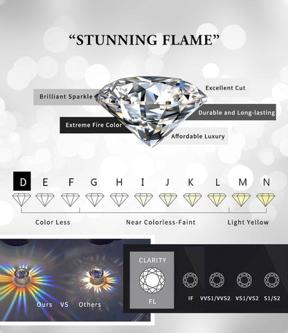 "STUNNING FLAME" 18K Gold Plated Silver Brilliant Cut Simulated Diamond Cubic Zirconia Stud Earrings